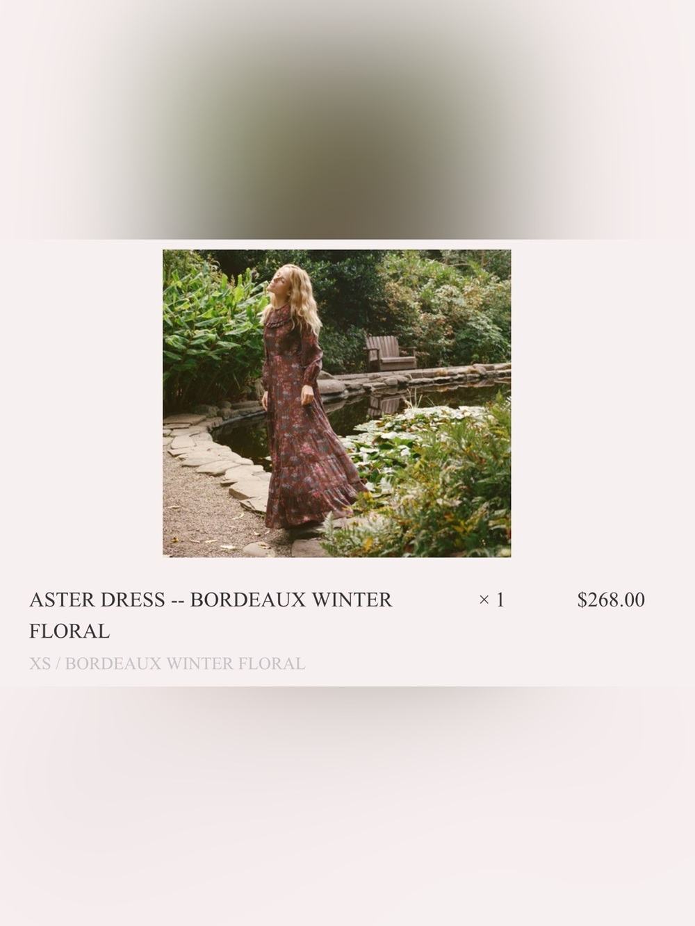 Dôen Aster Dress Bordeaux Winter Floral XS - Picture 4 of 17